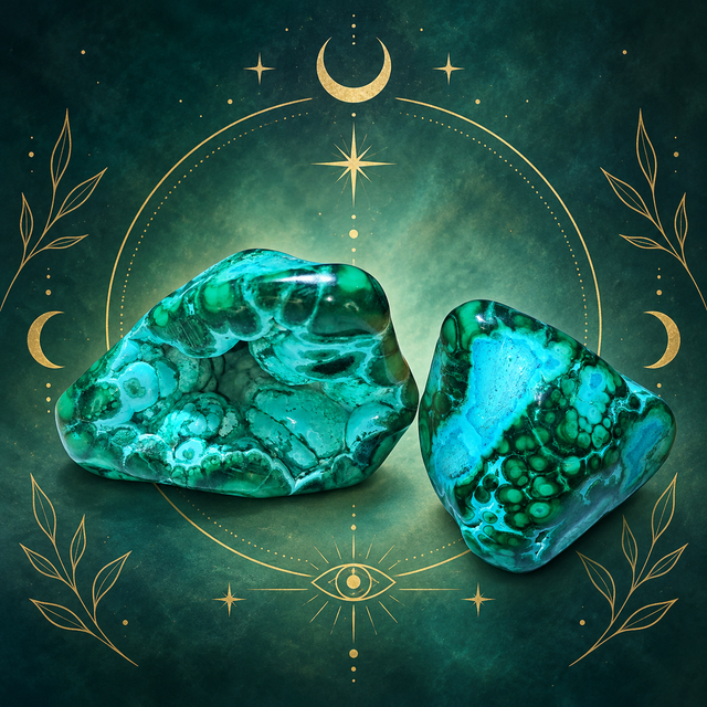 Malachite et chrysocolle (grotte)