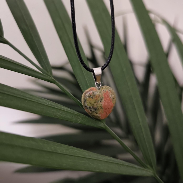 Collier cœur - Unakite