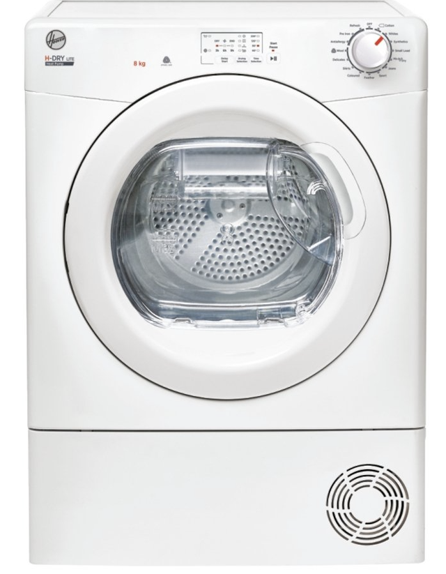 Hoover HLE H8A1LE-80 Heat Pump Tumble Dryer, 8kg, White, A+ Rated