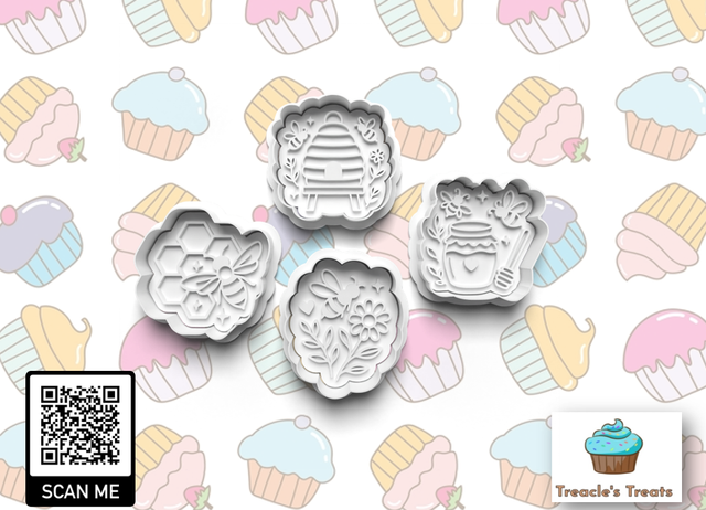 Honeybee Fondant/cookie stamps with cutters 