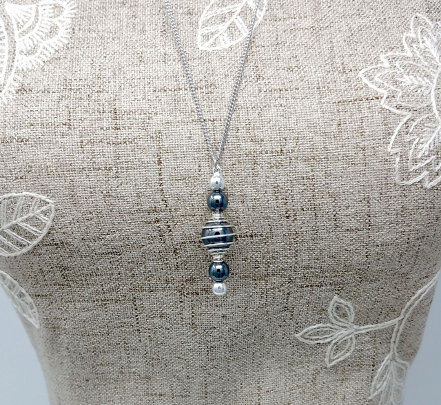 COLLIER FEMME PENDULE HEMATITES - C118FM