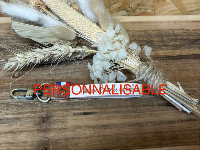 Porte-clés en cuir &quot;Votre texte gravé&quot;