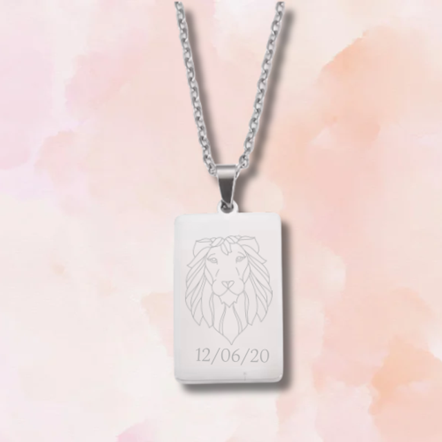 Collier Rectangulaire Argent à Graver