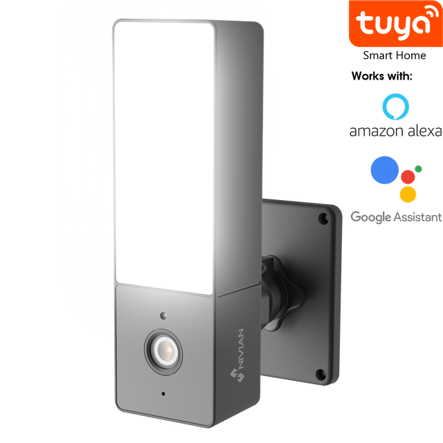 Nivian Smart Home Wi-Fi Floodlight Camera, 10m IR, colour at night with white smart spotlight