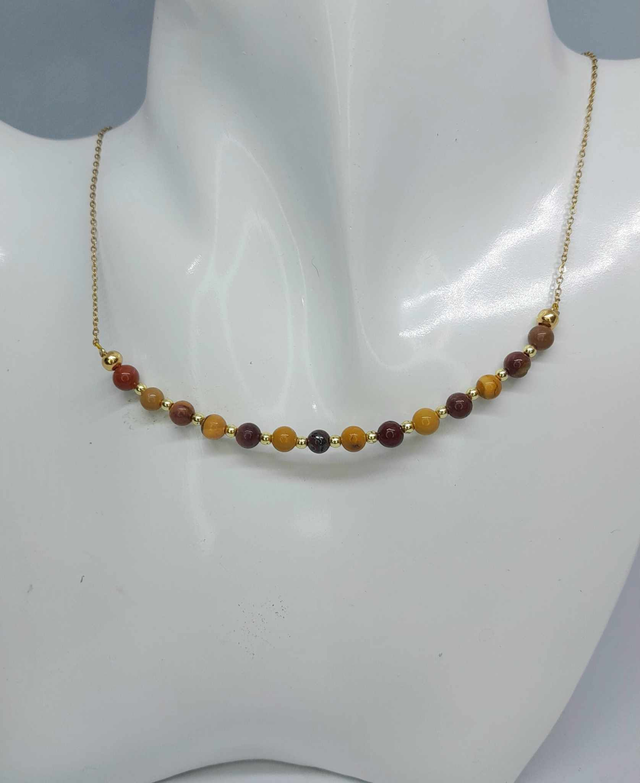Collier jaspe mokaïte finesse