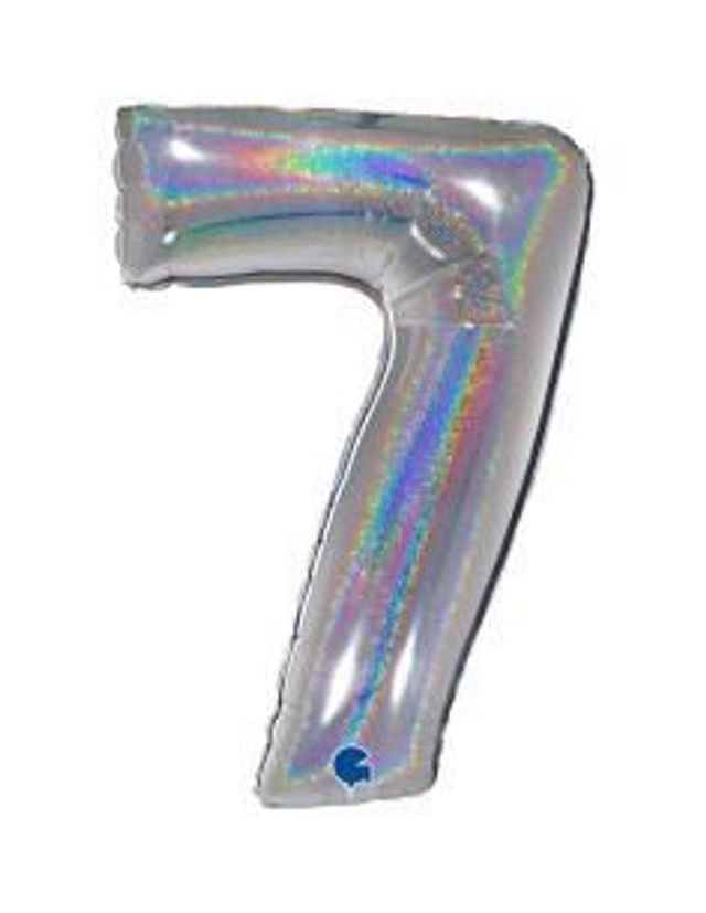 Numero 7 Holografico Argento 