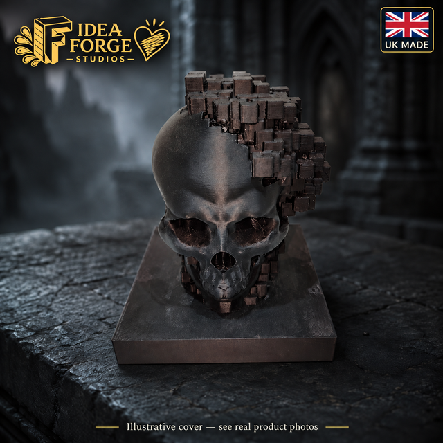 Pixel Skull – Geometric Display Sculpture – UK Made