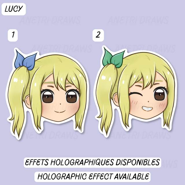 Sticker visage mignon Fairy Tail | Lucy