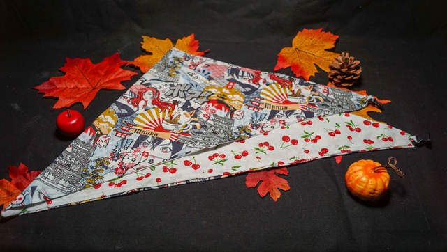 Foulard double face japon / cerise 