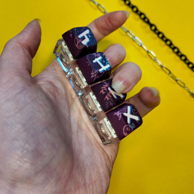 Jinx - Arcane - Light Up - Keyboard Stim Keychain - [KSK-N-A-J]