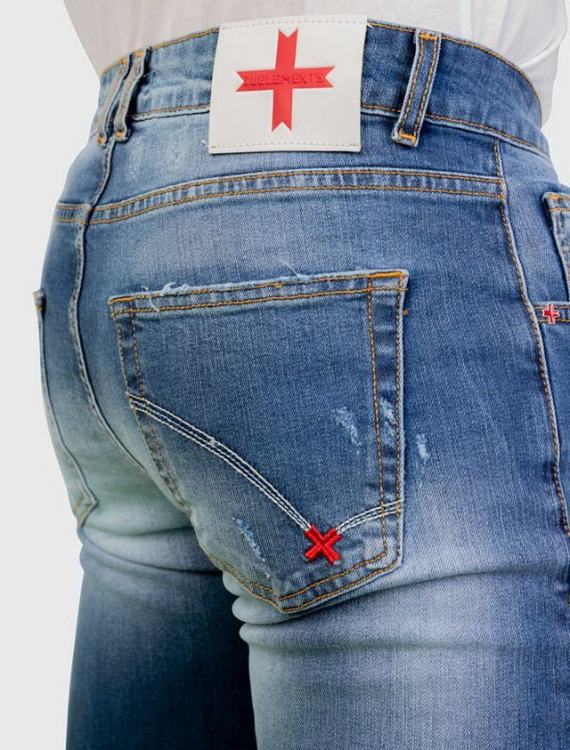 499JE0079 - ZU ELEMENTS JEANS 5 TASCHE SLIM DESTROIED