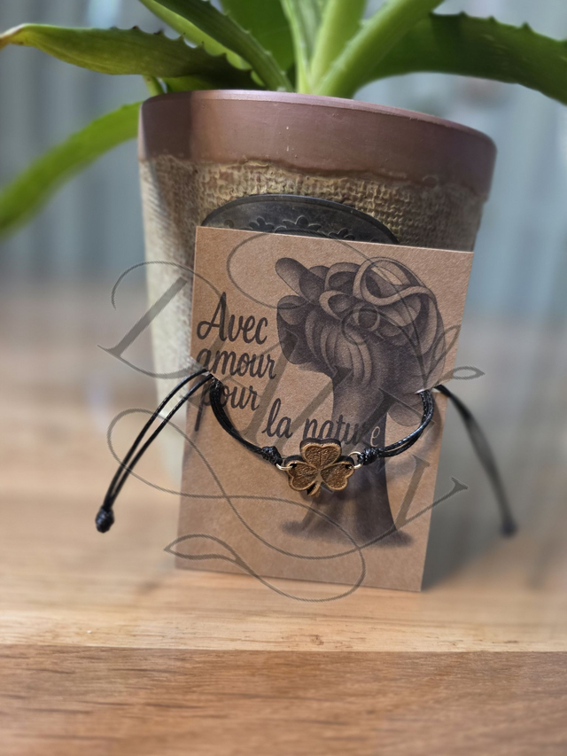 Shamrock coeur gravé