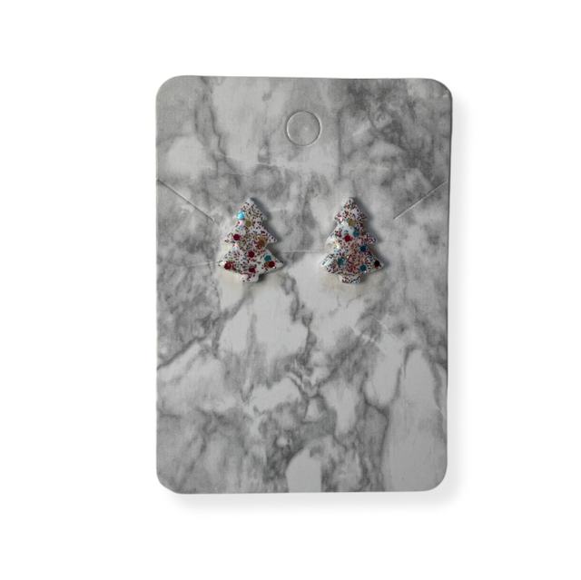 Glittery Christmas tree studs