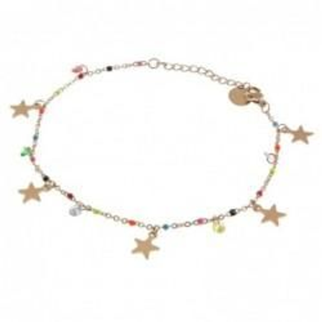 Cavigliera donna in acciaio con stelline 