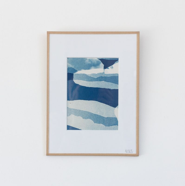 Nuages - Cyanotype sous verre - 18x24 cm