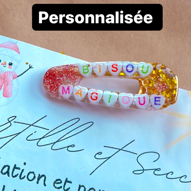 Barrette en résine personnalisée 