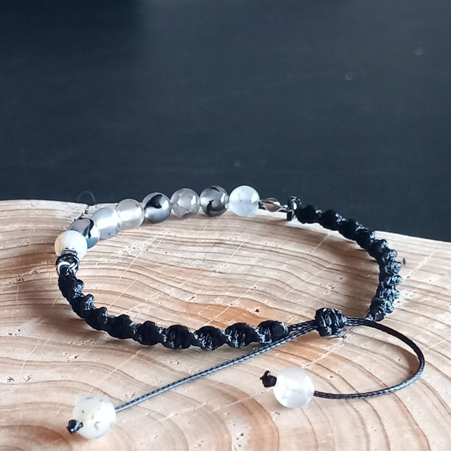 Bracelet ajustable en Agate veine de dragon