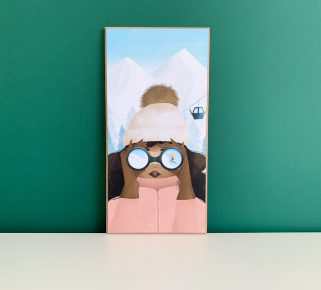 Tableau Exploratrice Montagne hiver