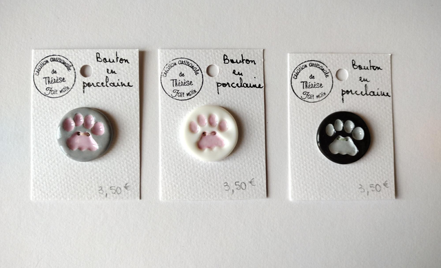 Bouton empreinte patte de chat