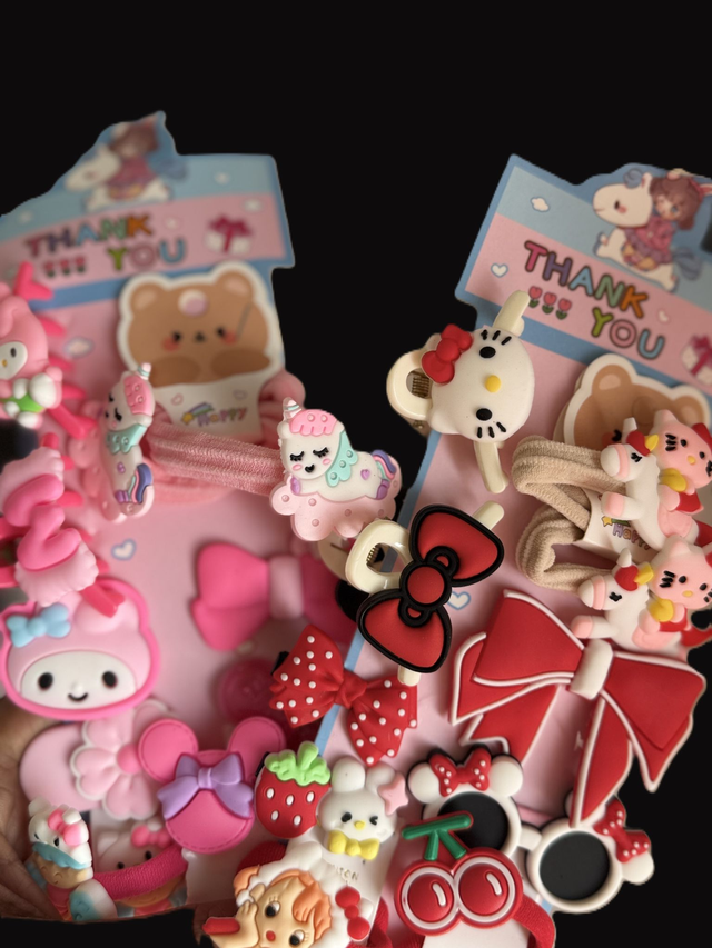 Kawaii Hair Accessories Set – Hair Ties, Claws &amp; Alligator Clips | Trendy Gifting Collection