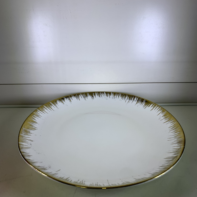 Assiette bordure vagues dorée