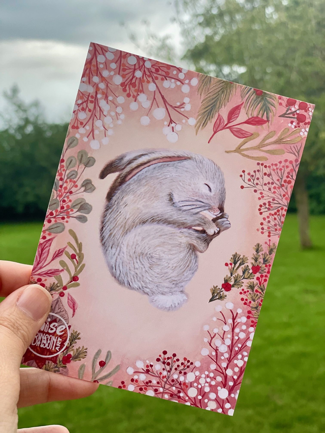 Rabbit Dreams  Greeting Card - One card or Set of Four