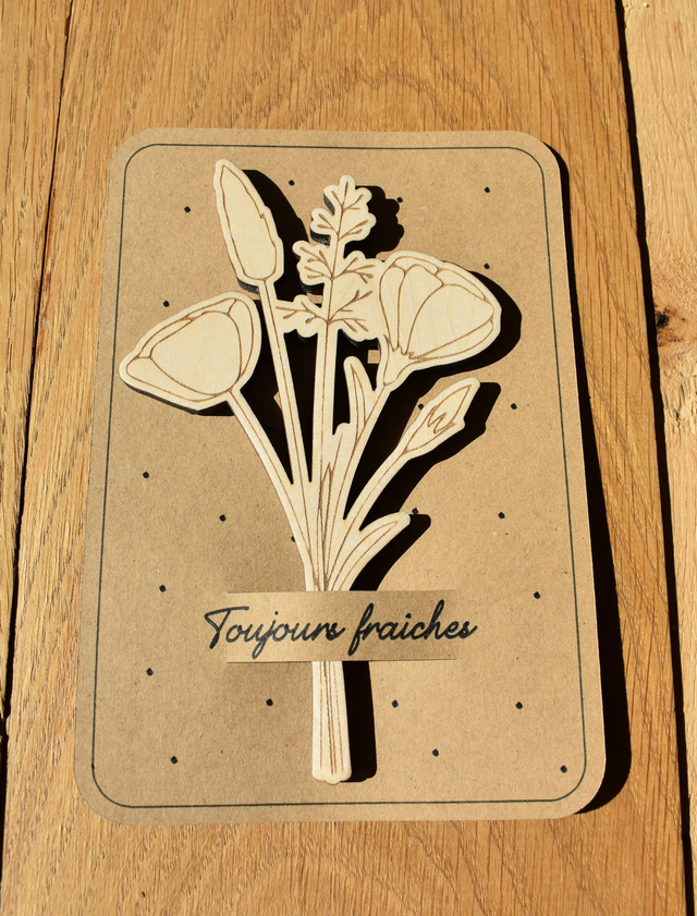 Bouquet de coquelicots en bois