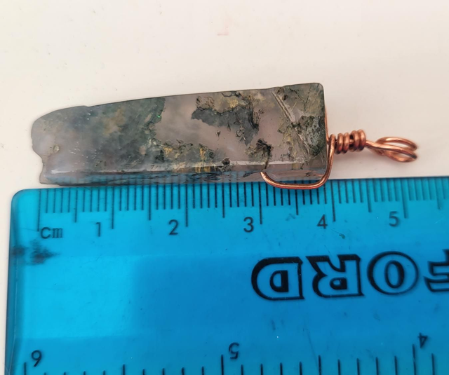 Moss agate pendant - large