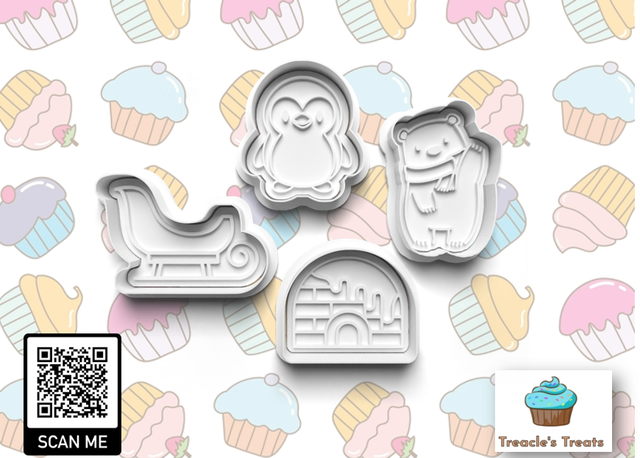 North Pole Theme Fondant/cookie stamps with cutters (2)