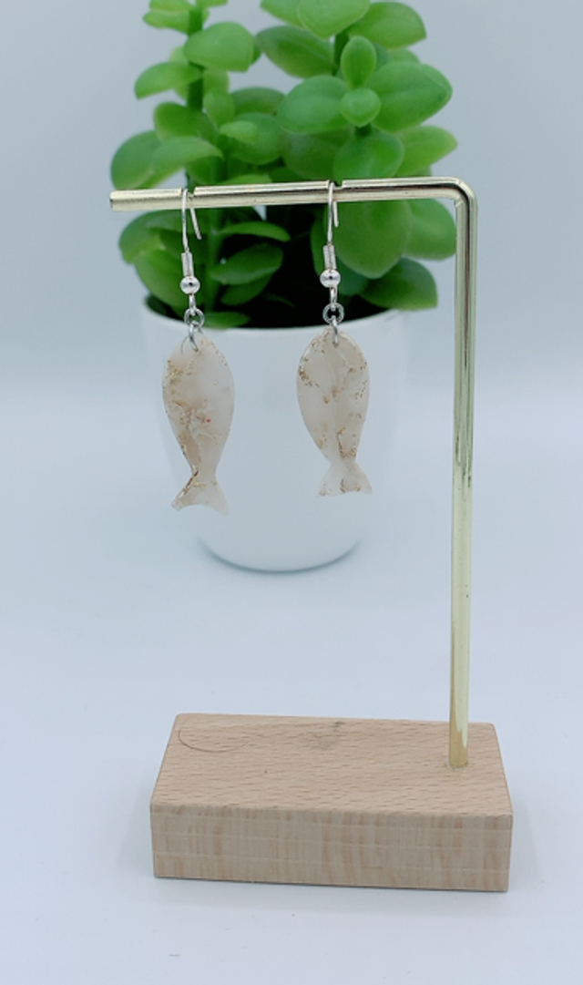 Boucles d'Oreilles Poisson effet Marbre