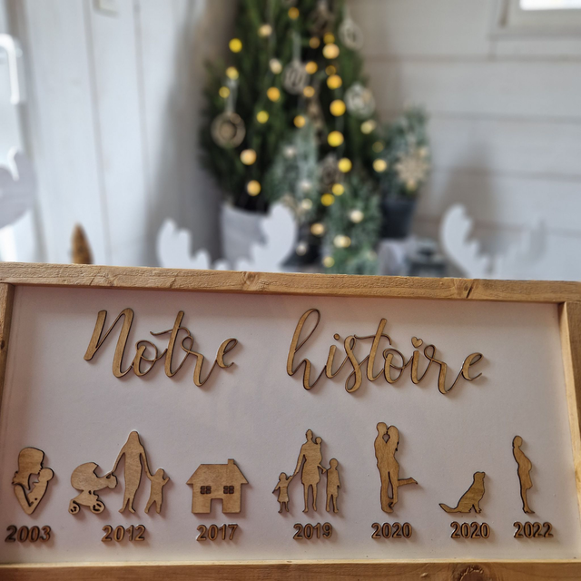 Tableau Notre histoire bois naturel