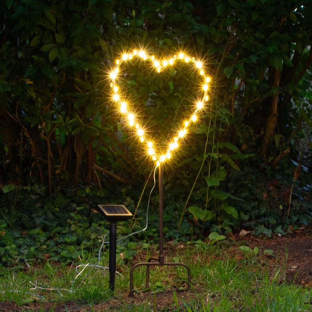 Garden Heart Stake With Solar Lights
