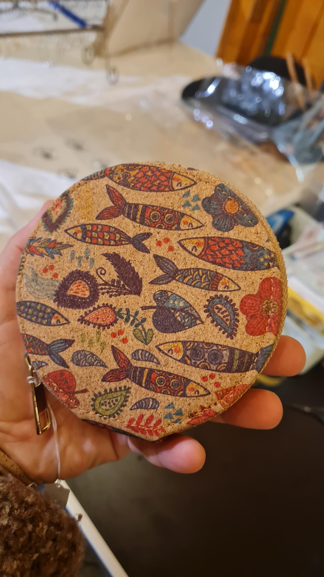 Porte-monnaie en liège rond 