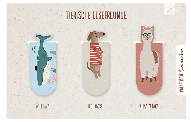 Tierische Lesefreunde (Magnetlesezeichen)