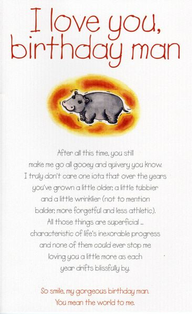 Birthday Card - I Love You Birthday Man