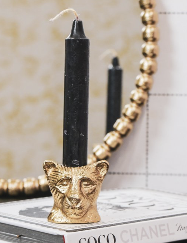 Bougeoir HV Panter -Or- 5,5x4,5x5cm