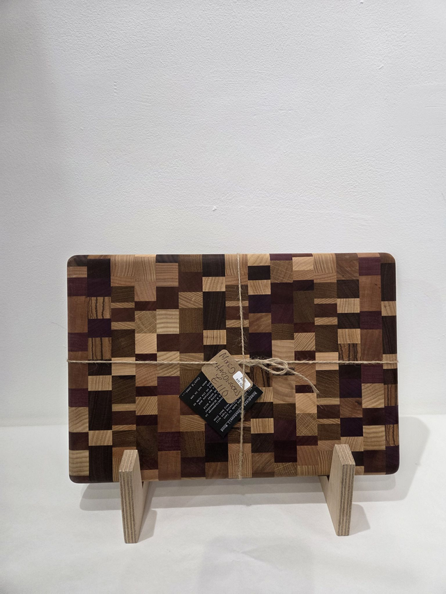 Mixed Hardwood Chaos Pattern End Grain Wooden Chopping Board - AH-024