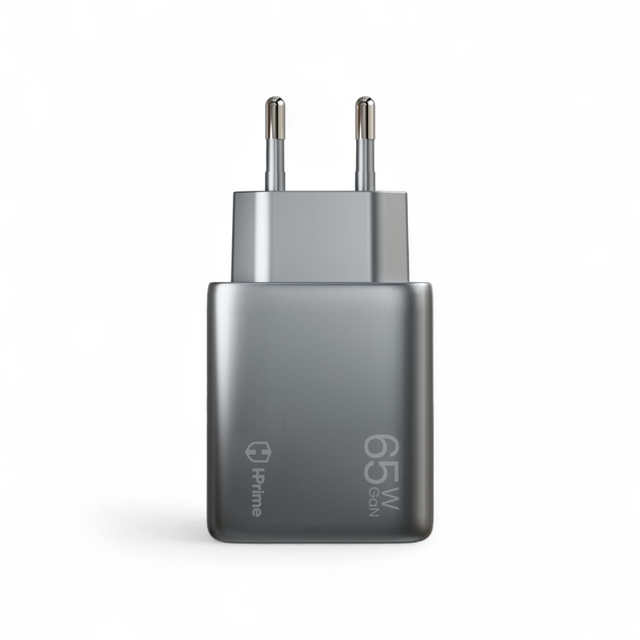 Carregador de Parede HPrime Ultra65 65W 2 USB-C 1 USB-A Grafite