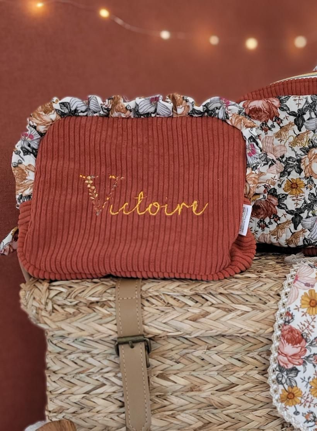 Trousse de toilette terracota fronces  