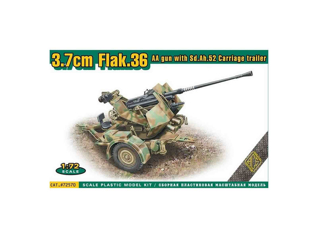 Flak.36 3.7cm AA gun &amp; SdAh52 ACE 72570 1/72