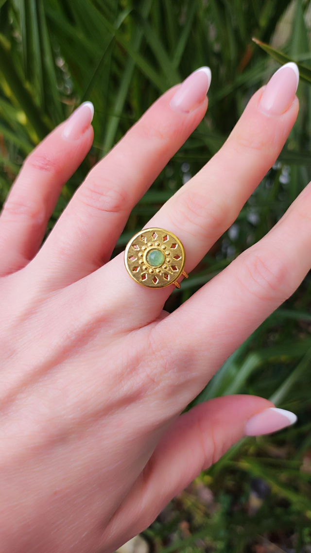 Bague Oasine Aventurine verte