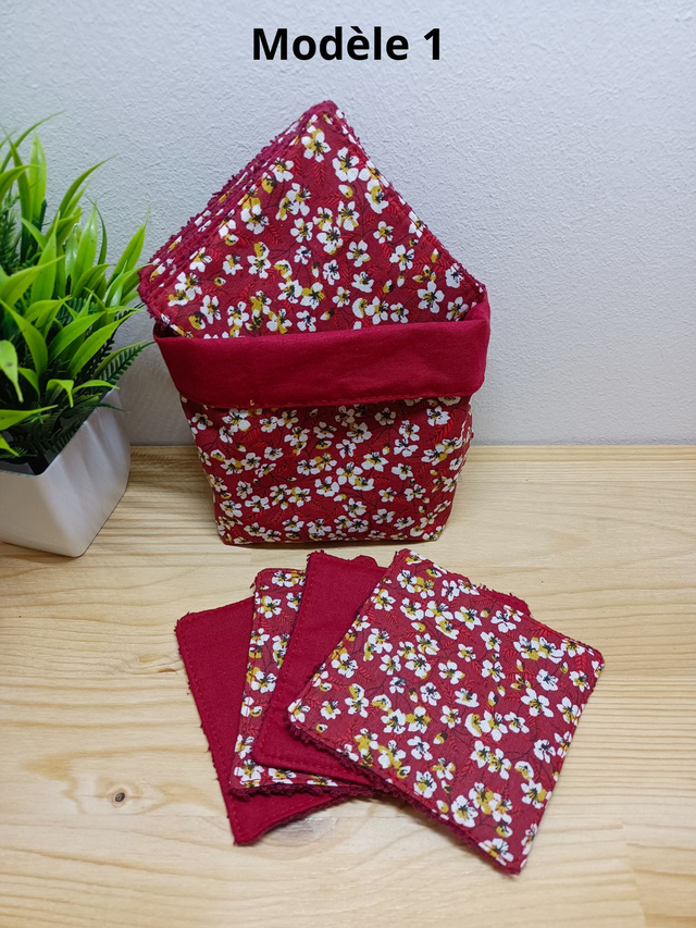 Cotons Démaquillants Lavables et sa panière Stylée