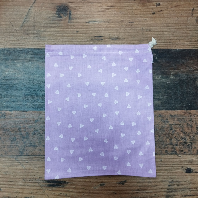 Mauve cœur blanc - Hauteur 25,5 cm x Largueur 20,5 cm