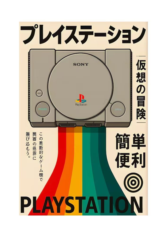 Sony Play Station Japan Retro Gaming Art Print