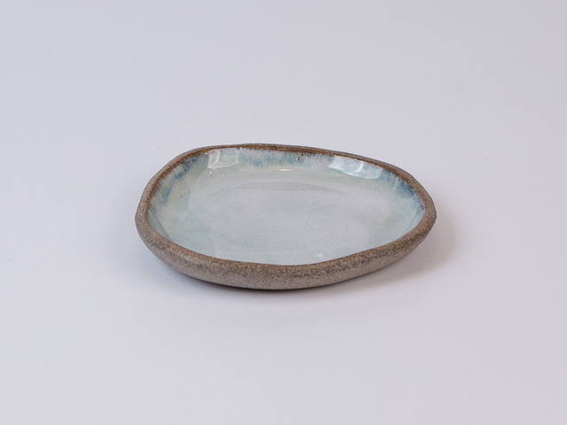 Bean Small Saucer / Grey Clay / Sage