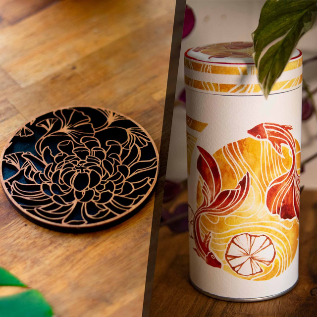 Pack complet dragon - Tasse, sous tasse + boîte à thé