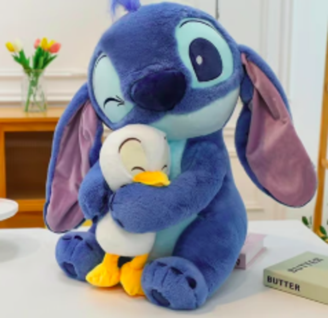 Disney Lilo en Stitch knuffel Stitch met Eend (45cm groot)