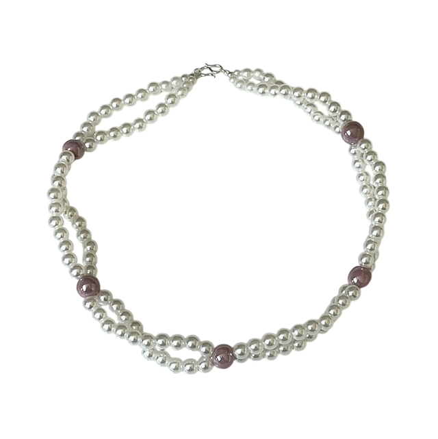 Collier choker rose 