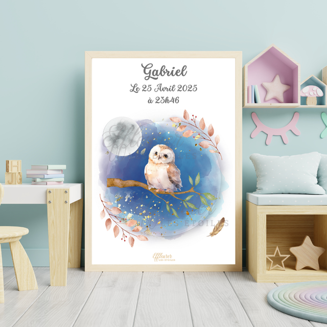 Affiche Bébé - Chouette