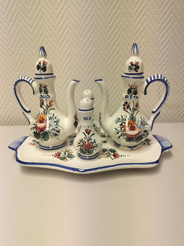 Vintage öljy-etikka-maustesetti #194